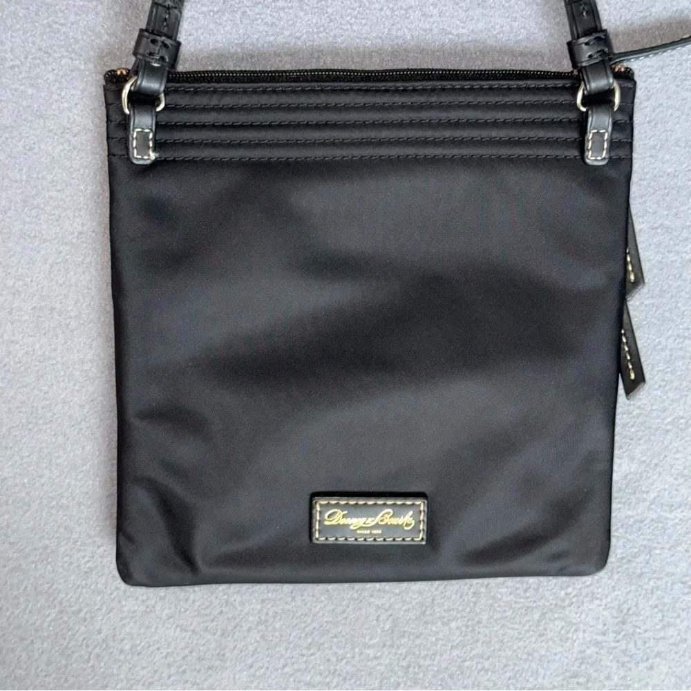 Dooney & Bourke Black‎ Nylon Small Crossbody Bag Hot pink inside 3 zip pockets